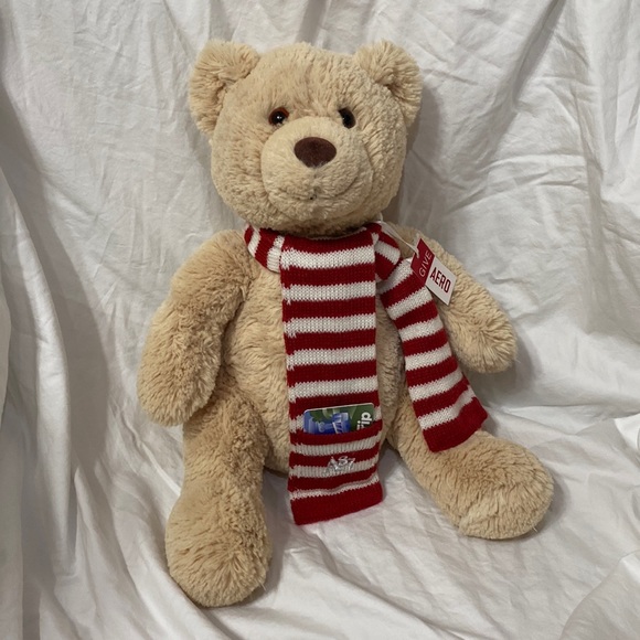 Kid’s Aéropostale Stuffed Teddy Bear with Scarf. One size. Gift card holder. - Picture 1 of 9
